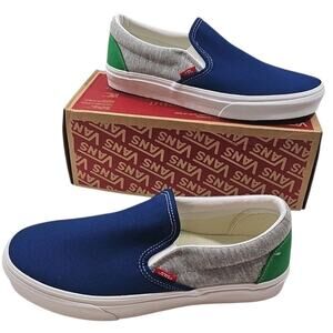 Vans ~Men's 9; Woman 10.5~ Classic Gray/True Wht Slip-On Coastal Sneakers NEW.